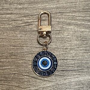 Navy Evil Eye Keychain